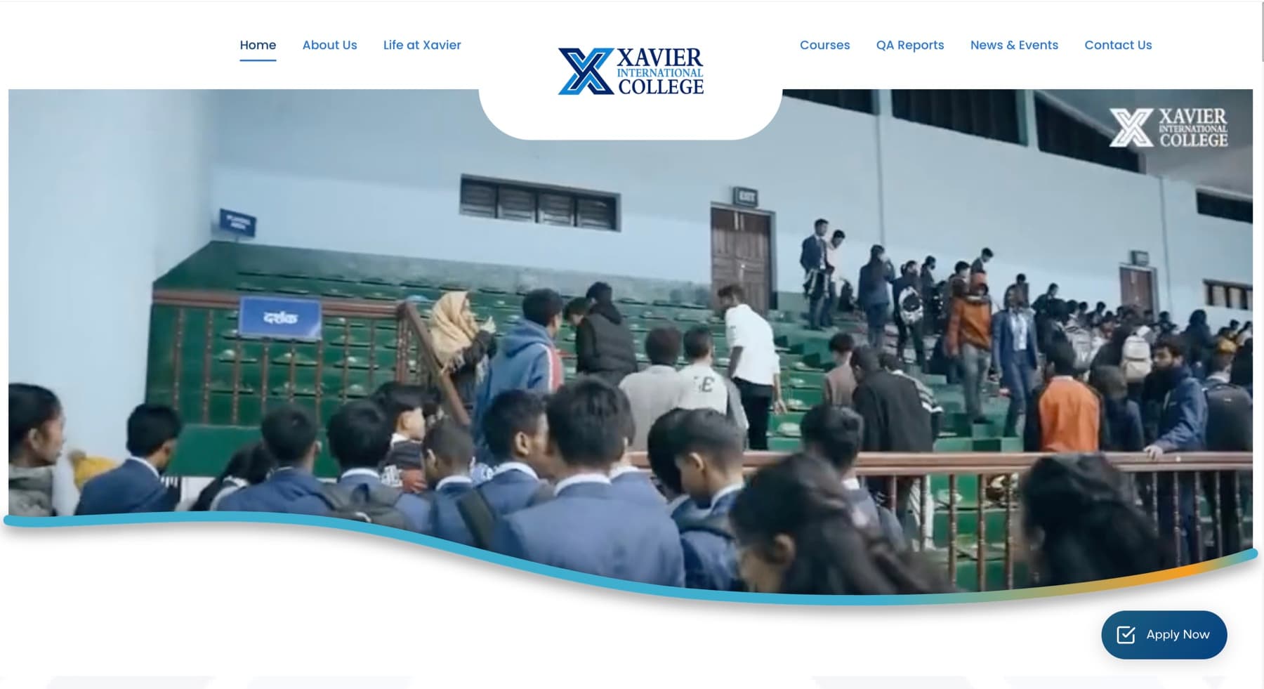 The Xavier International College website homepage